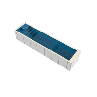 Piscine intégrée en fibre de verre de 30 pieds avec jet contre-courant, piscine modulaire de luxe en FRP de 9,2 m avec ensemble d'équipement complet