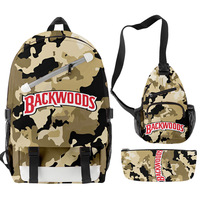Sac à dos 3-en-1 en tissu Oxford durable, imprimé par sublimation intégrale, motif Backwoods Cookie RAW, pour ordinateur portable et voyage, prix d'usine