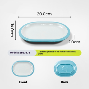 Plato de comida rápida desechable de melamina de borde ancho de dos tonos personalizado plato de desayuno pequeño para restaurante fiesta diseño moderno para tienda - Product Image 3