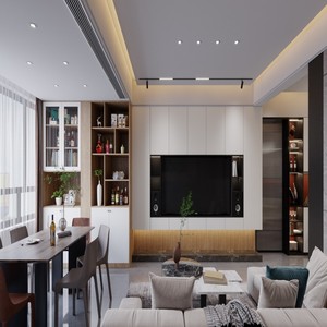 Mobile TV Balom Personalizzato, Minimalista ed Elegante, <span class=keywords><strong>in</strong></span> <span class=keywords><strong>Legno</strong></span> Grigio Chiaro, Senza Maniglie, con Finitura Scanalata, Console Multimediale a Basso Profilo per Soggiorno Moderno - Product Image 3