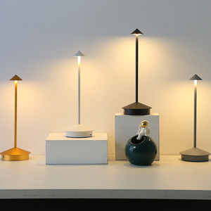 Hiện đại Brown LED bảng đèn cho Nhà hàng bàn khách sạn không dây có thể sạc lại thay đổi độ sáng cảm ứng linh hoạt tính năng đơn giản Pin - Product Image 2