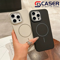 Funda Delgada con Círculos Simples para iPhone 14-17, Textura Refinada Sedosa, Mate, Magnética, de Silicona Sólida