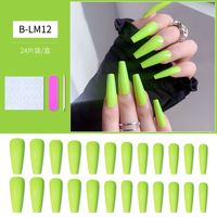 Pointes d'ongles multicolores réutilisables en acrylique ABS faits à la main, longs clous à presser rouges unis Extendo, vente en gros