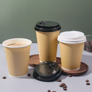 JN Custom Single Wall 8oz 10oz 14oz 16oz 22oz Desechables Café caliente Vasos de papel pequeños Vaso de papel rosa Vaso de papel Doble y tapa - Product Image 2