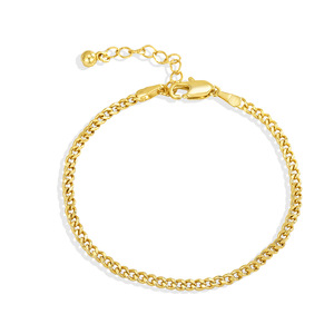 Pulsera de Cadena Cubana Delgada Chapada en Oro de 18K, Joyería Religiosa Clásica de Moda Hecha de Latón, en Oferta - Product Image 5