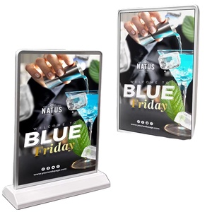 A4 Rechargeable Table Stand LED <strong>Light</strong> <strong>Box</strong> 8-12h Endurance IP20 Store Sign Holders Glass Photo <strong>Frame</strong> Advertising Display for - Product Image 1