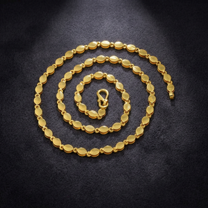 Cadena de Latón Chapada en Oro de 14K, 18K, 24K al por Mayor, Diseño Ovalado o de Hoja, Collares de Moda - Product Image 4