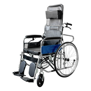 Silla de ruedas hidráulica reclinable, plegable manualmente, ajustable para ancianos y discapacitados, con freno en U y certificación CE - Product Image 3