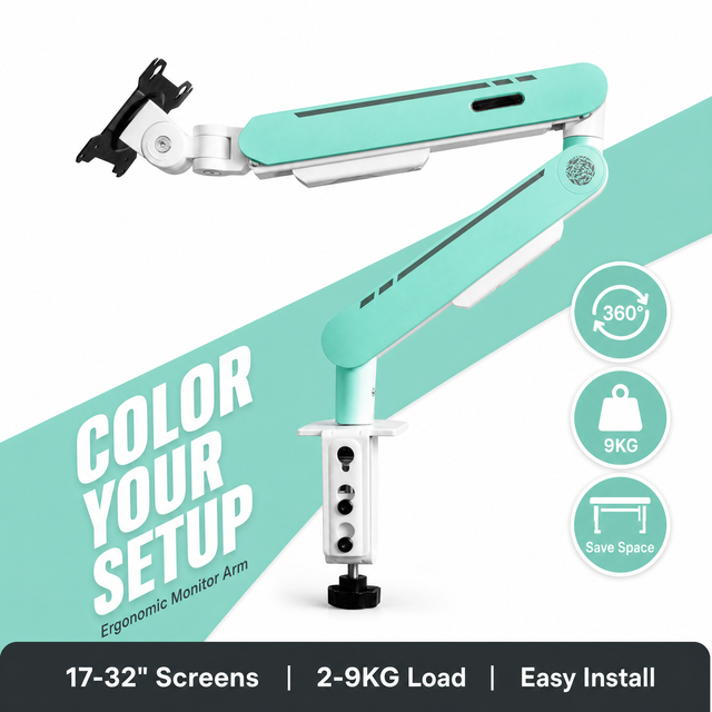 Full Motion Monitor Arm 360 Rotate 180 Swivel Tilt Aircraft Aluminum Dual Clamp Cable Management Desk Mount Monitor Arm