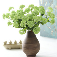 Bunga Hydrangea Sutra Buatan Mini 6 Kepala Model Bola Salju, Tangkai Panjang, Cetak 3D, Dekorasi Ruang Tamu Rumah, Rangkaian Bunga Pernikahan