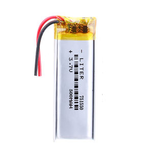 500mah <span class=keywords><strong>Lipo</strong></span> 배터리 751550 <span class=keywords><strong>3.7v</strong></span> 디지털 장치 용 리튬 폴리머 배터리 충전 - Product Image 1