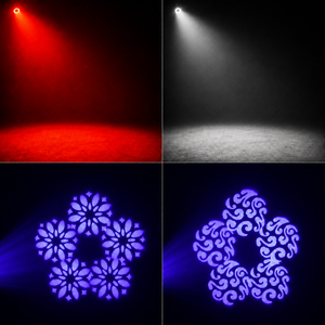 <span class=keywords><strong>Mini</strong></span> Cabeza Móvil LED de 260W con Efecto Gobo RGBW IP20 DMX512, Luz Estroboscópica Ajustable con Efecto Arcoíris para Escenario, Discoteca, Fiesta, Boda - Product Image 3