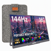 Moniteur externe portable de 16 pouces, sortie maximale 144 Hz, images fluides pour les jeux sur console sans déchirures ni effets fantômes sur l'écran
