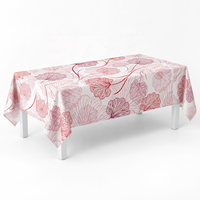 Nappe en PEVA imprimée motif feuilles de Ginkgo style moderne Xin Shu, imperméable et anti-taches pour usage domestique, technique non-tissée