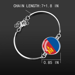 Bracelet drapeau américain Fête nationale Bijoux commémoratifs Souvenir Bracelet drapeau pays en métal argenté pour femmes - Product Image 2