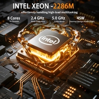 Mini Servidor Xeon E-2176M/2186M/2276M/2286M Compatible con RAM ECC, LAN Dual, Win11 Proxmox/ESXi, Homelab, Oficina, PC Compacta para Estación de Trabajo