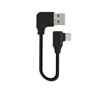 Adaptor USB Tipe C 3.0, 90 derajat USB a 3.0 ke Tipe C 0.2 pengisian cepat 6A/5A kabel USB pengisi daya sudut kiri panjang M dengan jaket PVC