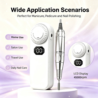 Machine à ongles sans fil professionnelle 45000 tr/min, perceuse à ongles sans balais 2000 mAh, lime à ongles électrique portable, outil populaire pour manucure et pédicure