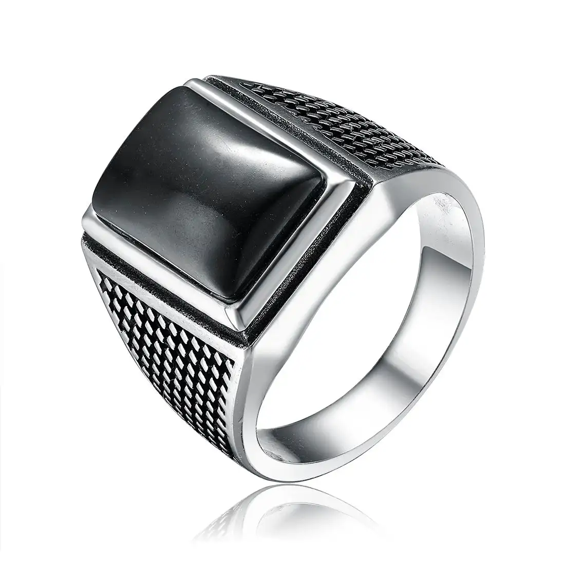 RN6615 New Top Sale Dubai Design Antik Silber Authentic Islamic Ring billig hand gefertigten quadratischen Ring