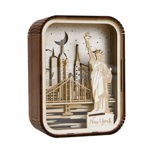Lámpara de tallado en madera 3D personalizada, estatua de Nueva York, luz nocturna de la libertad, lámpara de escritorio creativa, regalo de turismo Cultural, triangulación de envíos, bienvenida - Product Image 3