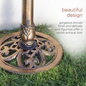 Leve ao ar livre Duplo Pássaros Jardim Plástico Resina Pássaro Banho Verde/Bronze <span class=keywords><strong>Antique</strong></span> Estilo Pé Pássaro Banho - Product Image 4