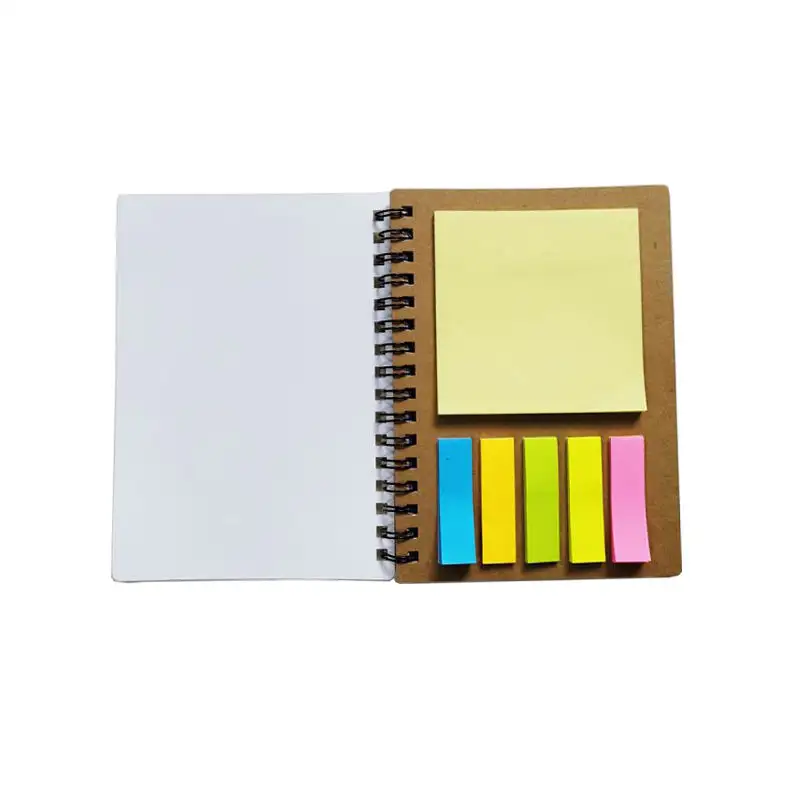 Subli-forward keluaran baru A6 penutup hewan peliharaan buku catatan koil Spiral Notebook kosong sublimasi Dengan Notepad lengket warna