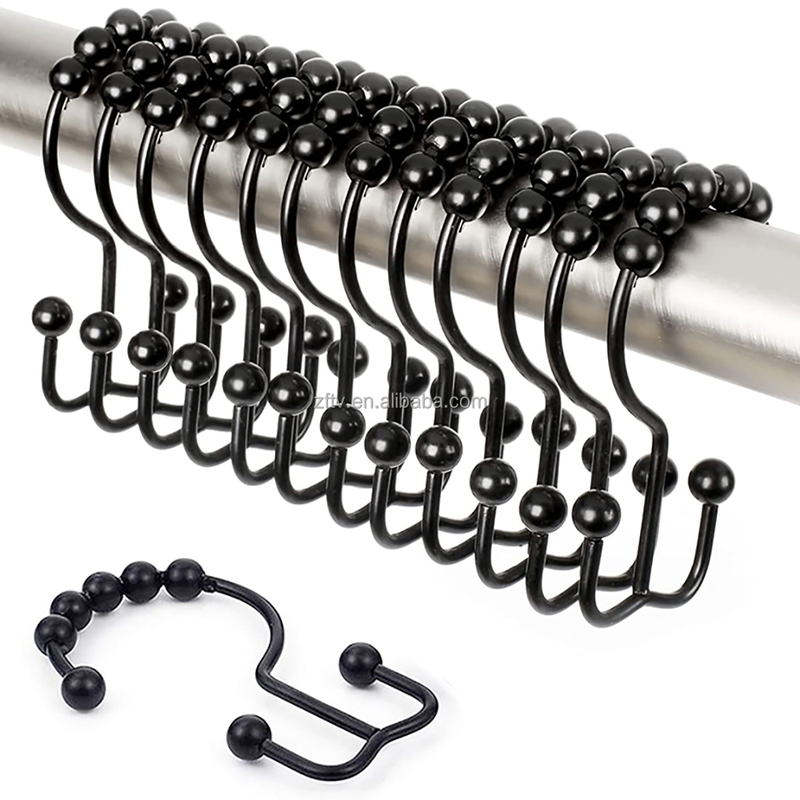 12pcs set Bathroom Shower Rods Curtains