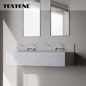 Tocador Doble <span class=keywords><strong>de</strong></span> Ónix Blanco Elegante Tostone, <span class=keywords><strong>Mueble</strong></span> Colgante <span class=keywords><strong>de</strong></span> Pared <span class=keywords><strong>para</strong></span> Baños <span class=keywords><strong>de</strong></span> Hoteles, Apartamentos y Villas, Decoración <span class=keywords><strong>de</strong></span> Interiores - Product Image 1