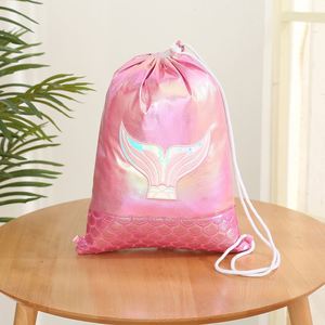 Pochette de rangement chic en PU scintillant avec fermeture à cordon, sac de voyage polyvalent pour loisirs et vêtements, disponible en gros - Product Image 2
