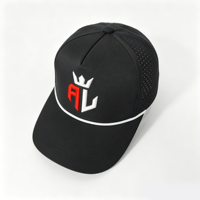 Casquettes de baseball snapback en polyester imperméable, perforées au laser, personnalisées avec logo sur mesure, vente en gros
