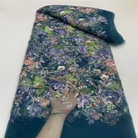 Kain Brokat Bordir Bunga Mawar Besar Payet Mutiara Gaya Lisami untuk Pernikahan Pengantin, Bahan Lace Dot Stretch Afrika Eropa