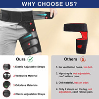 Attelle de compression ajustable pour la hanche et la cuisse avec logo personnalisé pour la course, les blessures inguinales et les déchirures des ischio-jambiers