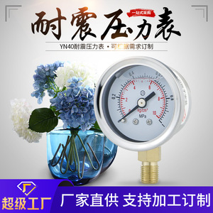 Manómetro Resistente a Impactos YN40, Diafragma de Acero Inoxidable, Conexión Roscada, Instrumento de Presión de Agua y Vacío - Product Image 5