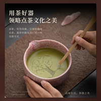 Ensemble de 8 pièces Snowfall Glaze Matcha, nouveau style chinois Dehua, kit complet de préparation du thé, coffret cadeau incluant bol à mélanger et fouet (Chasen)