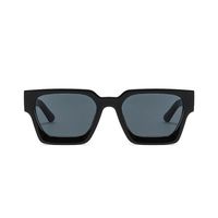 Lunettes de soleil de créateur personnalisées à logo de marque, style vintage, ovales, noires, épaisses, à monture complète, protection UV400, tendance et abordables