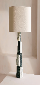 Lámpara de Mesa Contemporánea de Mármol <span class=keywords><strong>Verde</strong></span> y Blanco con Pantalla de Tela, Iluminación Elegante para el Hogar y Hoteles - Product Image 6