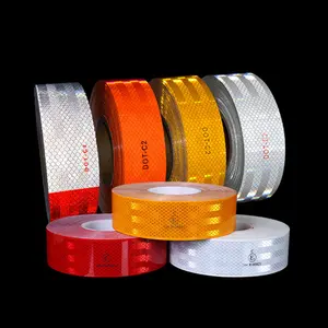 High Intensity Manufacturer Red White Reflector Sticker Diamond Grade Prismatic White Yellow Red Ece Reflective Tape For Truck