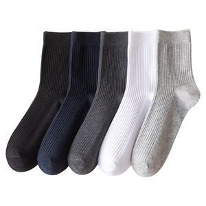 Crew <b>Socks</b> Solid Color Cotton Breathable Daily Wear for Adults Spring Casual Knitted Sports <b>Socks</b> Custom Logo - Product Image 1