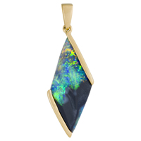Weißgold 18 Karat Edelstein Halskette Kunden spezifische Designs Boulder Opal Preis Einzigartige Opal Design Factory Store Sale