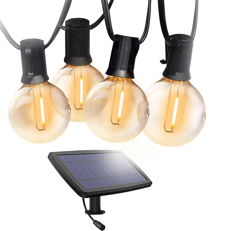 Новинка 2021, лидер продаж на Amazon, уличная Водонепроницаемая гирлянда на солнечной батарее IP65 G40 27, светодиодная лампа для украшения дома