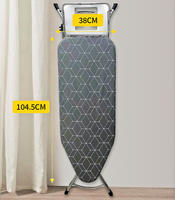 Planche à repasser portable en gros avec support pour fer à repasser, tissu résistant à la chaleur et aux brûlures, crochet détachable et pieds en caoutchouc, 7 hauteurs réglables