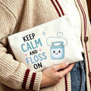 Bolsa de Regalo Versátil para Mujer, Estuche para Hilo Dental Keep Calm, Regalo Ideal para Mamá, Hijas y Amigas, para Viajes y Cumpleaños - Product Image 1