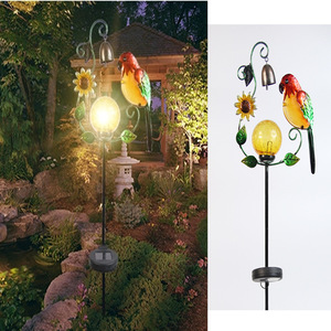 Lámpara solar para jardín con diseño de campana y girasol, lámpara LED decorativa para exteriores, resistente al agua, independiente - Product Image 1