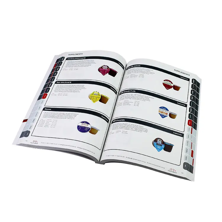 会社カタログ出版物のためのカスタムデザインオフセット印刷サービス完璧な製本商業小冊子パンフレット