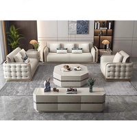 Ensemble de canapés en cuir de luxe au design italien personnalisé, meubles modernes pour villa, grand canapé 3+2+1 places, canapés sectionnels pour salon