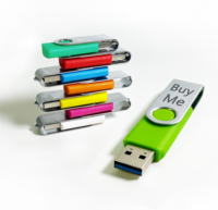 LOGO Brand USB de alta velocidad 2,0 Swivel Pendrive Flash Drive 16GB 32GB 64GB con memoria USB personalizable