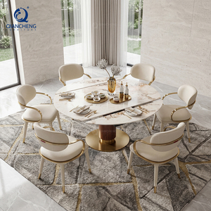 <span class=keywords><strong>Tavolo</strong></span> da Pranzo Rotondo Estensibile OEM per Interni con Sedie, <span class=keywords><strong>Tavolo</strong></span> Ovale Circolare Regolabile - Product Image 1