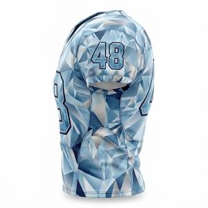 Conjunto de Uniforme de Fútbol Americano Personalizado de Color Sólido, Unisex, Cuello en V, Manga Corta, Acolchado, Estampado Geométrico, Logotipo Frontal, 100% Uniforme - Product Image 4