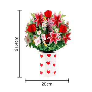 Carte tridimensionnelle de la fête des mères Gravure Bouquet d'anniversaire à main Salutations Carte de la Saint-Valentin - Product Image 5