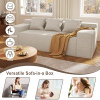 Canapé modulaire compressé pour salon moderne, 3 ensembles, noir, meubles compressés personnalisés